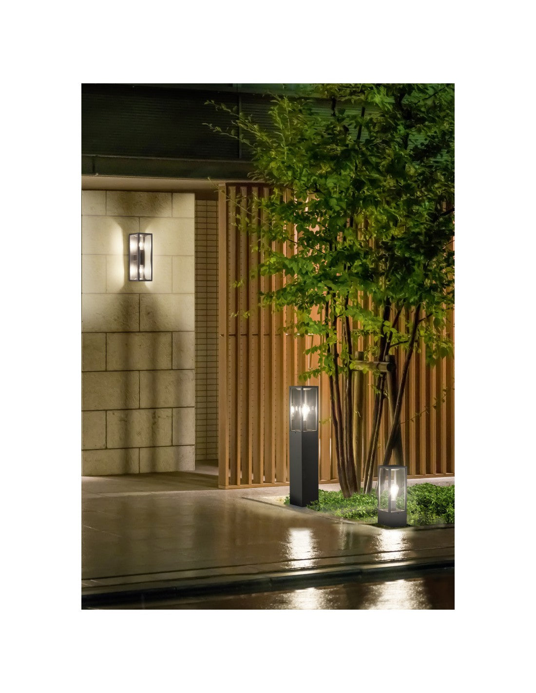 Lanterne de jardin carrée Garonne anthracite H40 cm Trio Lighting