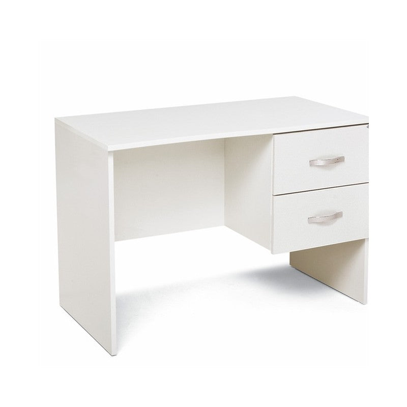 Bureau 2 tiroirs Frêne Blanc en bois mélaminé H.75x119x64 cm