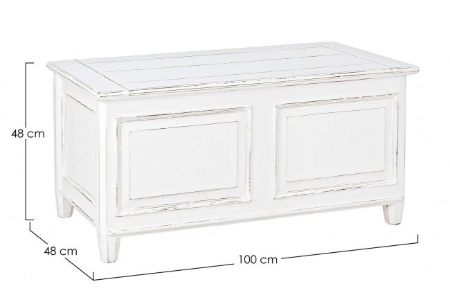 Commode rustique Colette en bois mélaminé blanc