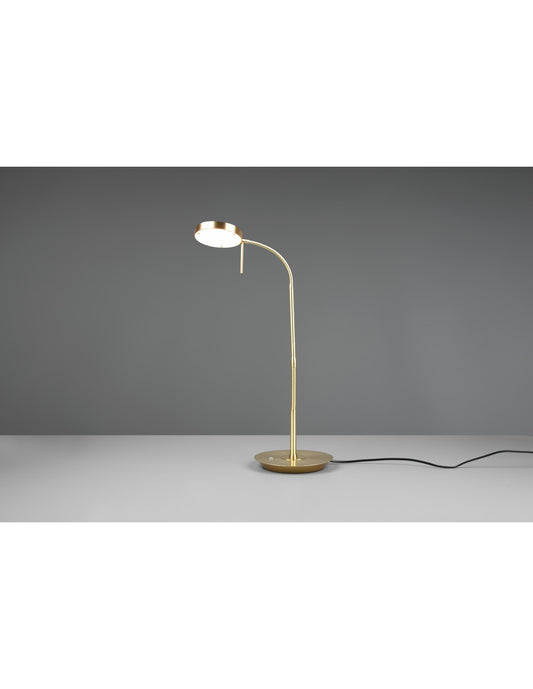 Lampe de bureau flexible Monza LED variateur tactile laiton Trio Lighting