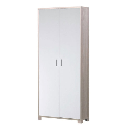 Armoire polyvalente en bois mince avec huit étagères en orme blanc 83x29x h190 cm