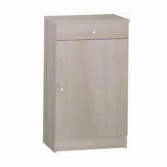 Armoire basse polyvalente avec une porte et un tiroir en Light Olmo 46x34x h80 cm