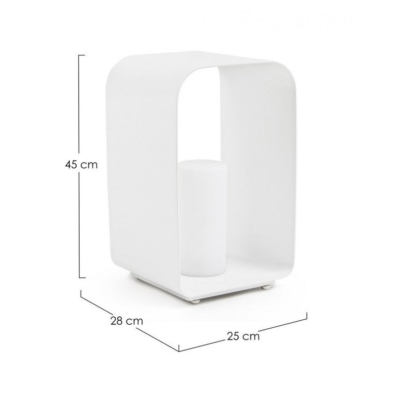 Lampe LED avec lampadaire RIDLEY Blanc 25x28x h45 cm