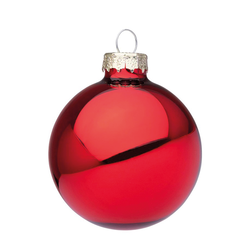 Boule de Noël rouge grenat brillant Ø6 cm