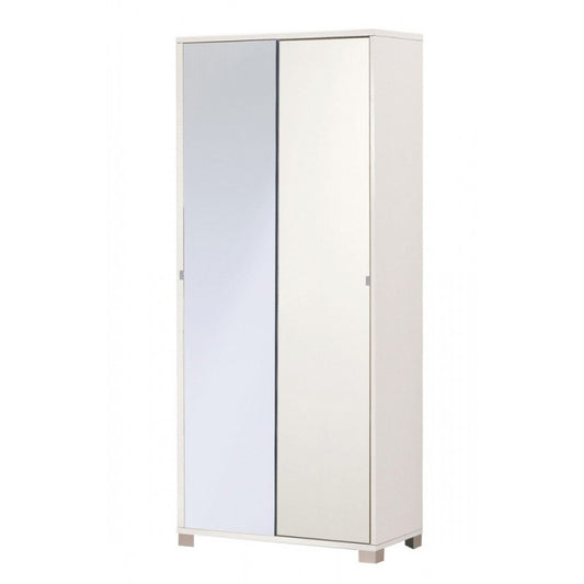 Armoire polyvalente à deux portes coulissantes avec miroir Blanc 82x41x h190 cm