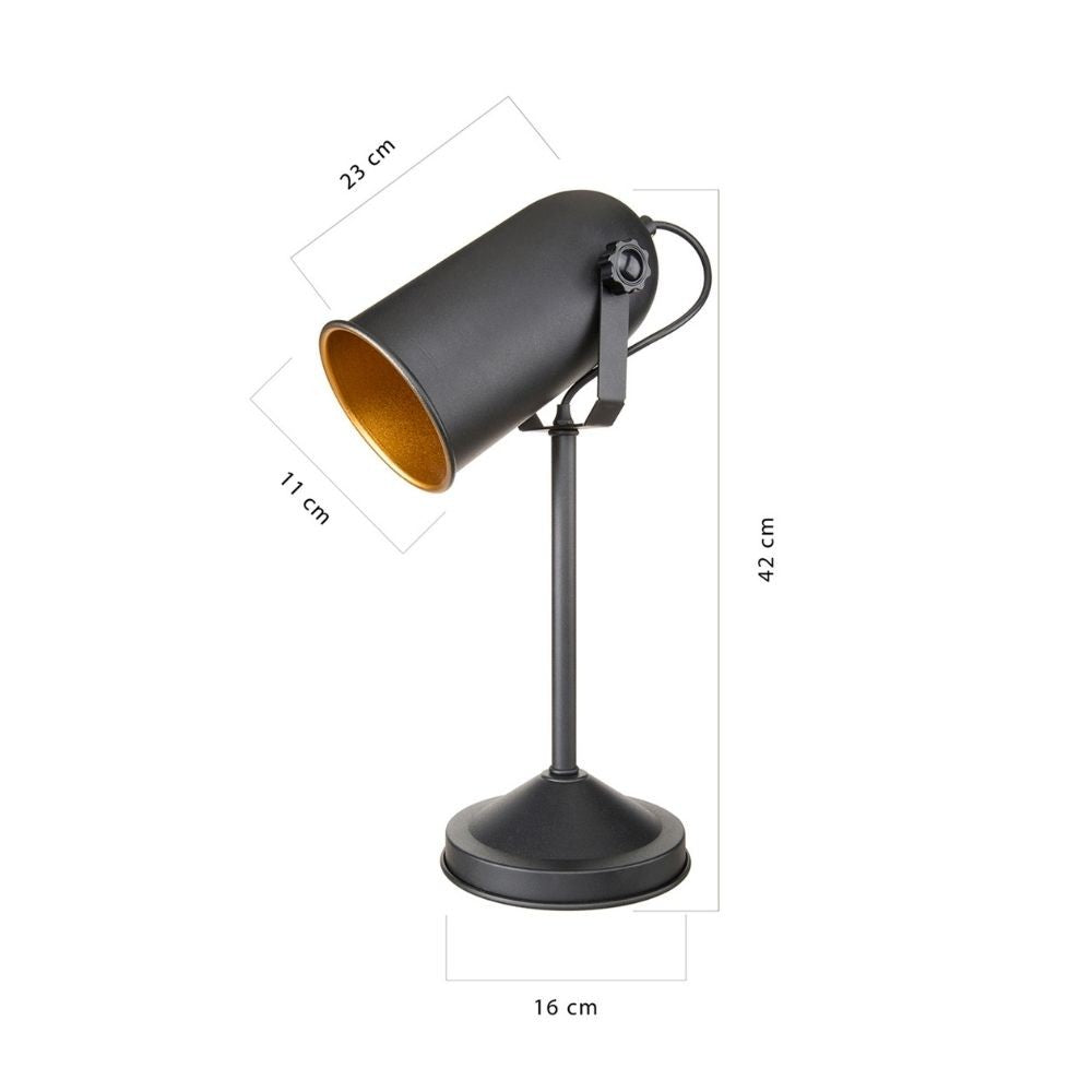 Lampe de table directionnelle en métal noir Tokyo MDL3636