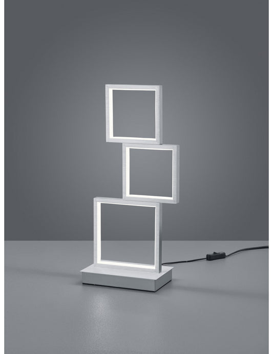 Lampe de Table LED Sorrento 3 Carrée H50 cm Aluminium Trio Lighting