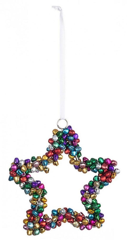 6x Pendentif étoile Arlequin multicolore