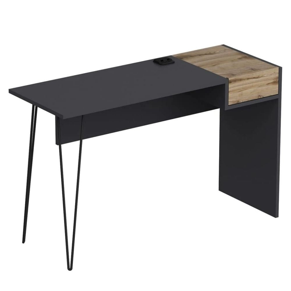 Bureau Candy noyer anthracite ports usb 121x45