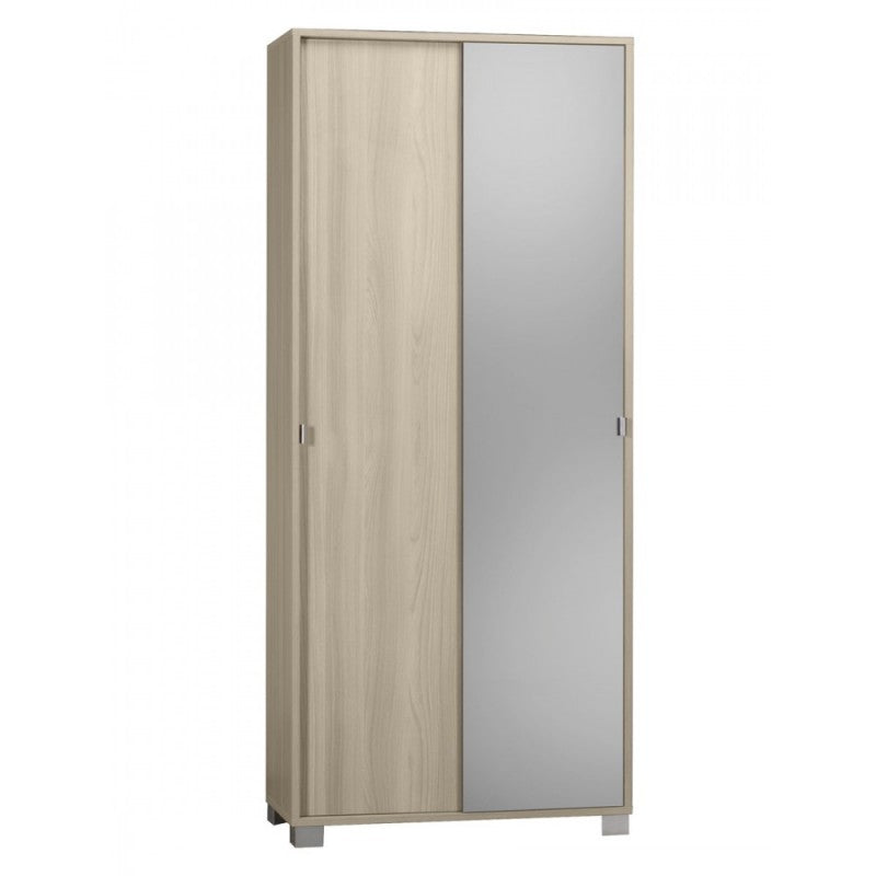 Armoire polyvalente à deux portes coulissantes avec miroir lumineux Olmo 82x41x h190 cm