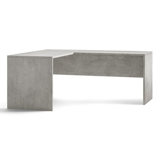 Bureau avec coin gauche moderne Beton Cemento 180x169x h76 cm