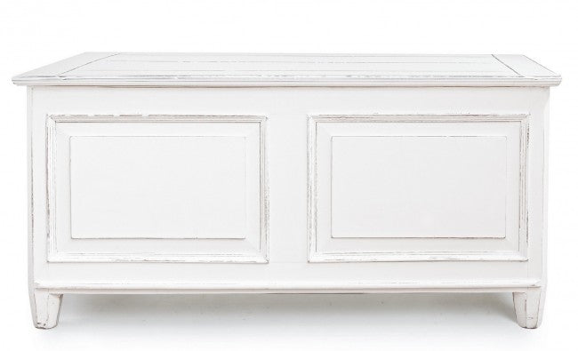 Commode rustique Colette en bois mélaminé blanc