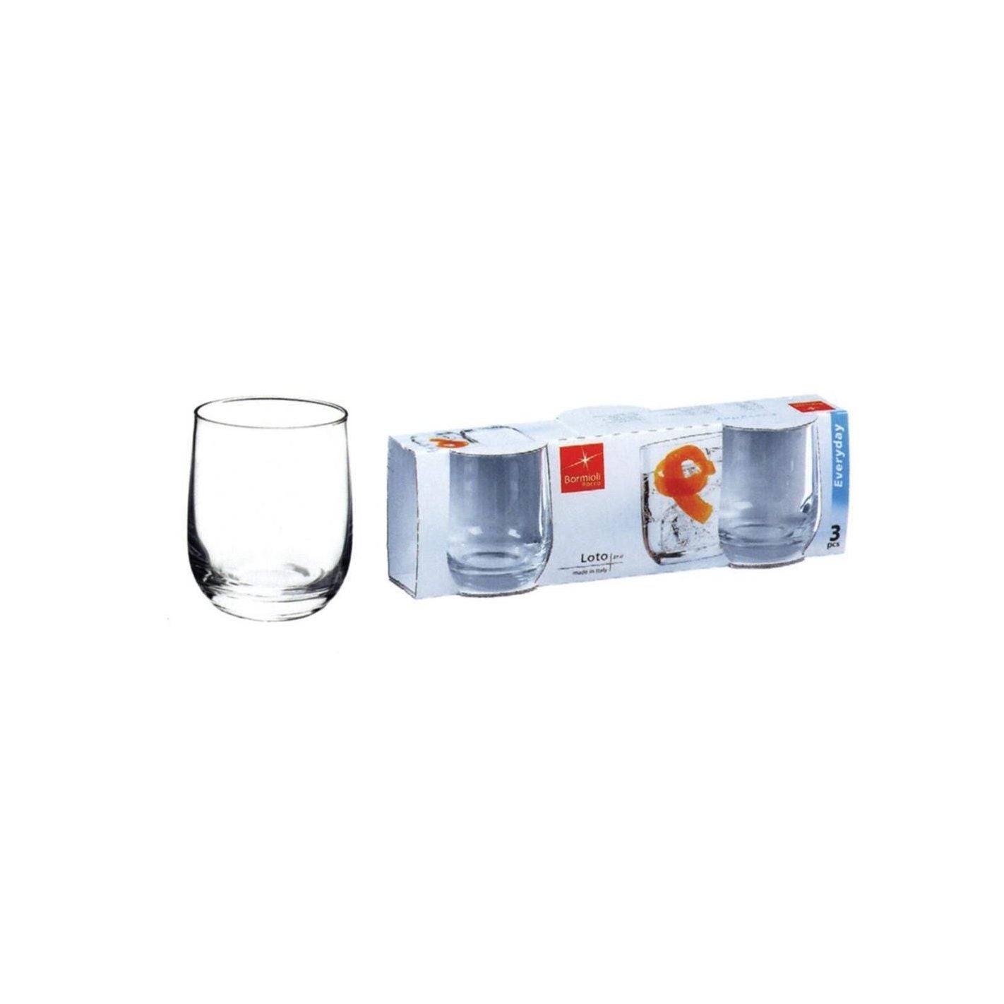 Bormioli - Lot de 3 verres à eau Loto 27cl