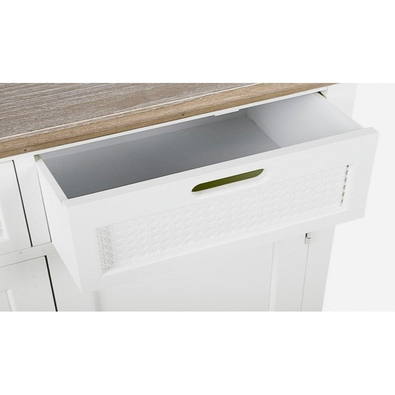 Buffet en MDF blanc avec deux portes et deux tiroirs DOROTEA 84x39,5x h85 cm