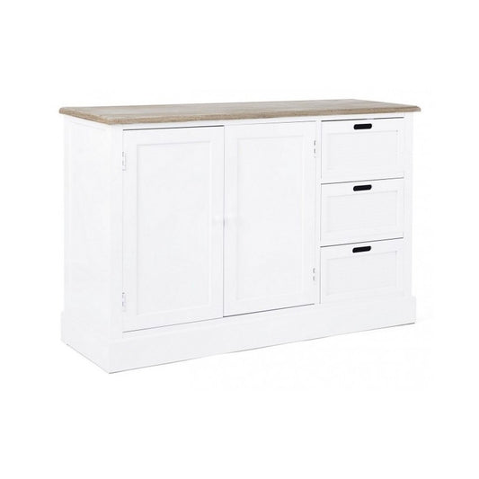 Buffet en MDF blanc avec deux portes et trois tiroirs DOROTEA 123x40x h82 cm