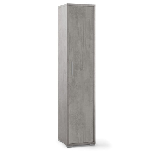 Armoire polyvalente étroite en bois Beton Cemento 39x41x h182 cm