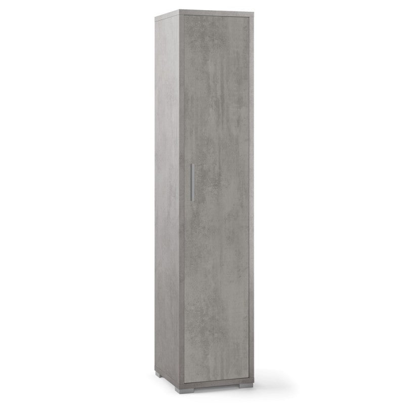 Armoire polyvalente étroite en bois Beton Cemento 39x41x h182 cm