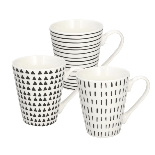 Mug 300 Cc Graphique New Bone China Noir