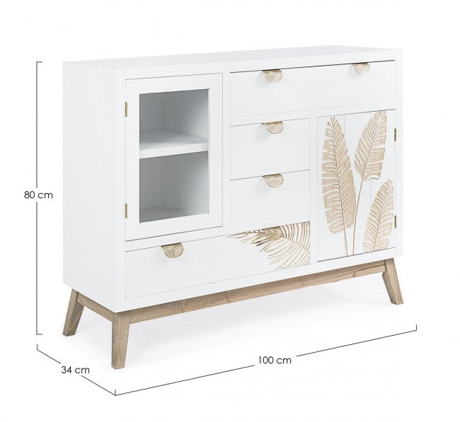 Buffet Folium 2 portes et 4 tiroirs 100x34x80h cm