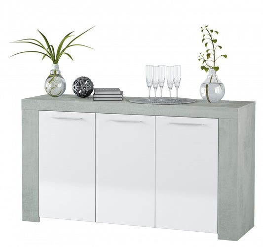 Buffet 3 portes Cm. 42 x 144 x 80 blanc gris