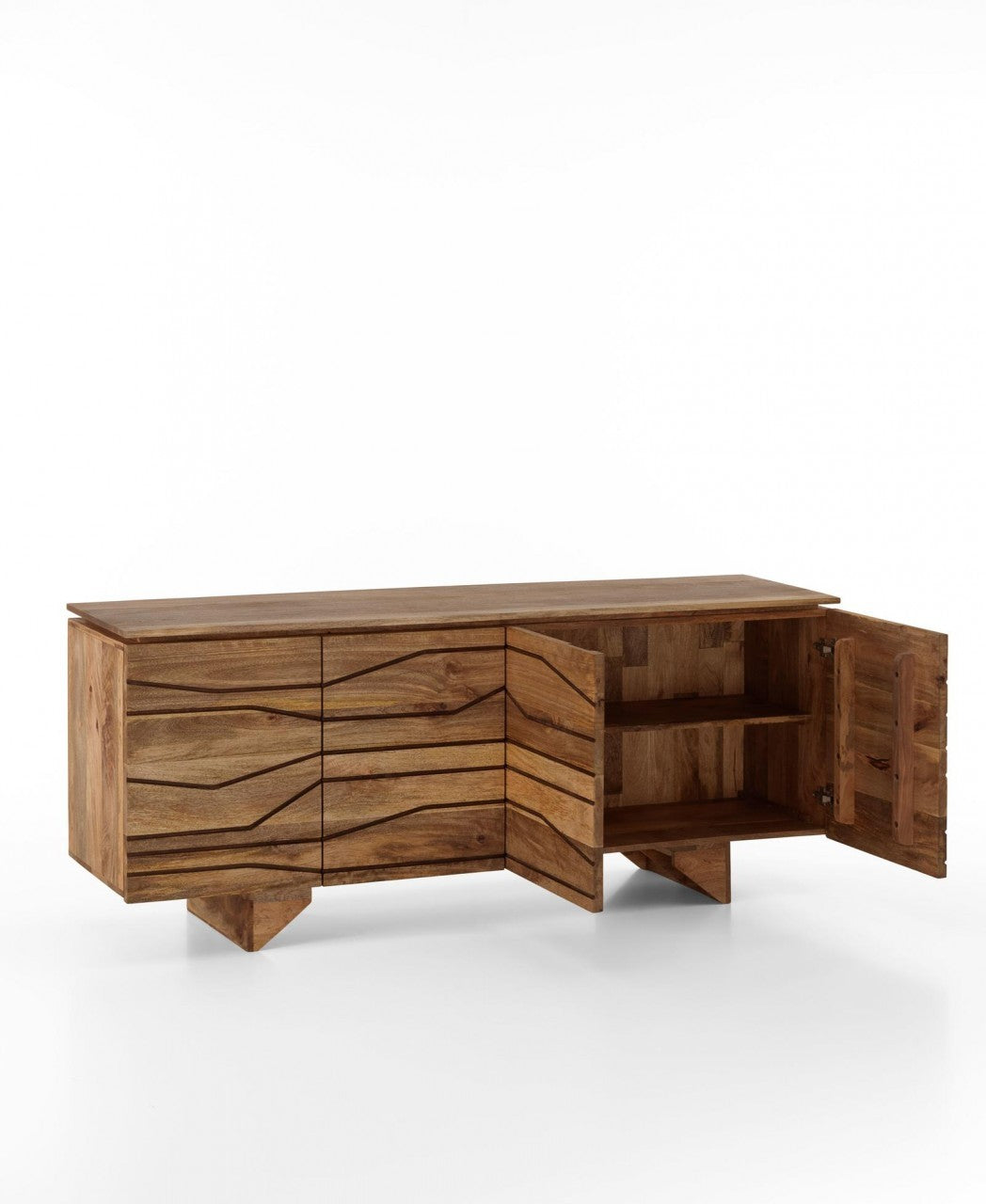 Buffet ethnique en manguier marron 177 x 45 xh 75 cm