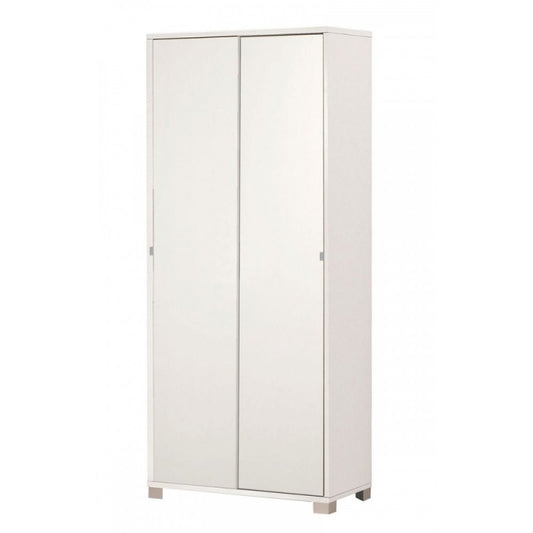 Armoire polyvalente à deux portes coulissantes avec étagères Blanc 82x41x h190 cm