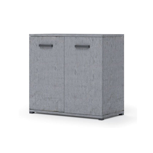 Meuble polyvalent en bois mélaminé pour intérieurs gris béton 90xh80x45 cm