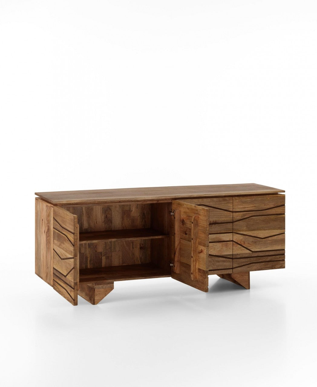 Buffet ethnique en manguier marron 177 x 45 xh 75 cm