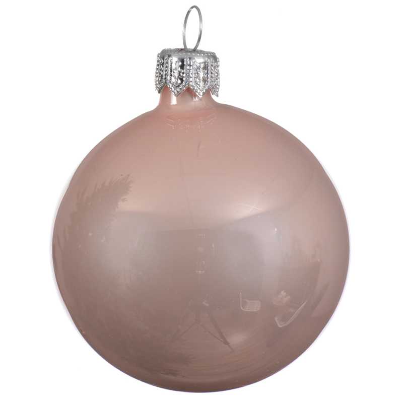 Boule de Noël en verre rose brillant Ø10 cm