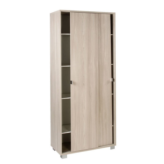 Armoire polyvalente à deux portes coulissantes avec étagères Light Olmo 82x41x h190 cm