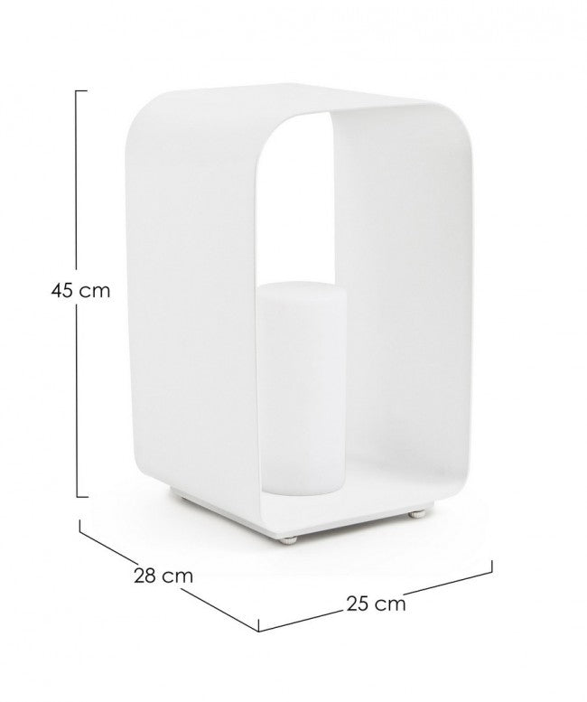 Lampe LED avec lampadaire RIDLEY Blanc 25x28x h45 cm