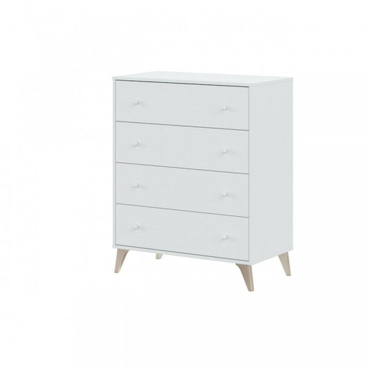 Commode blanche avec pieds hauts 77,5 x 40 x 95 h cm