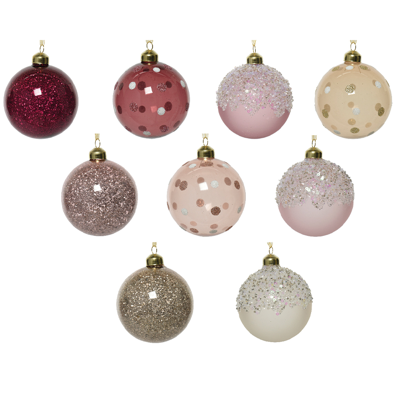 Boule de Noël de différentes couleurs Ø8 cm