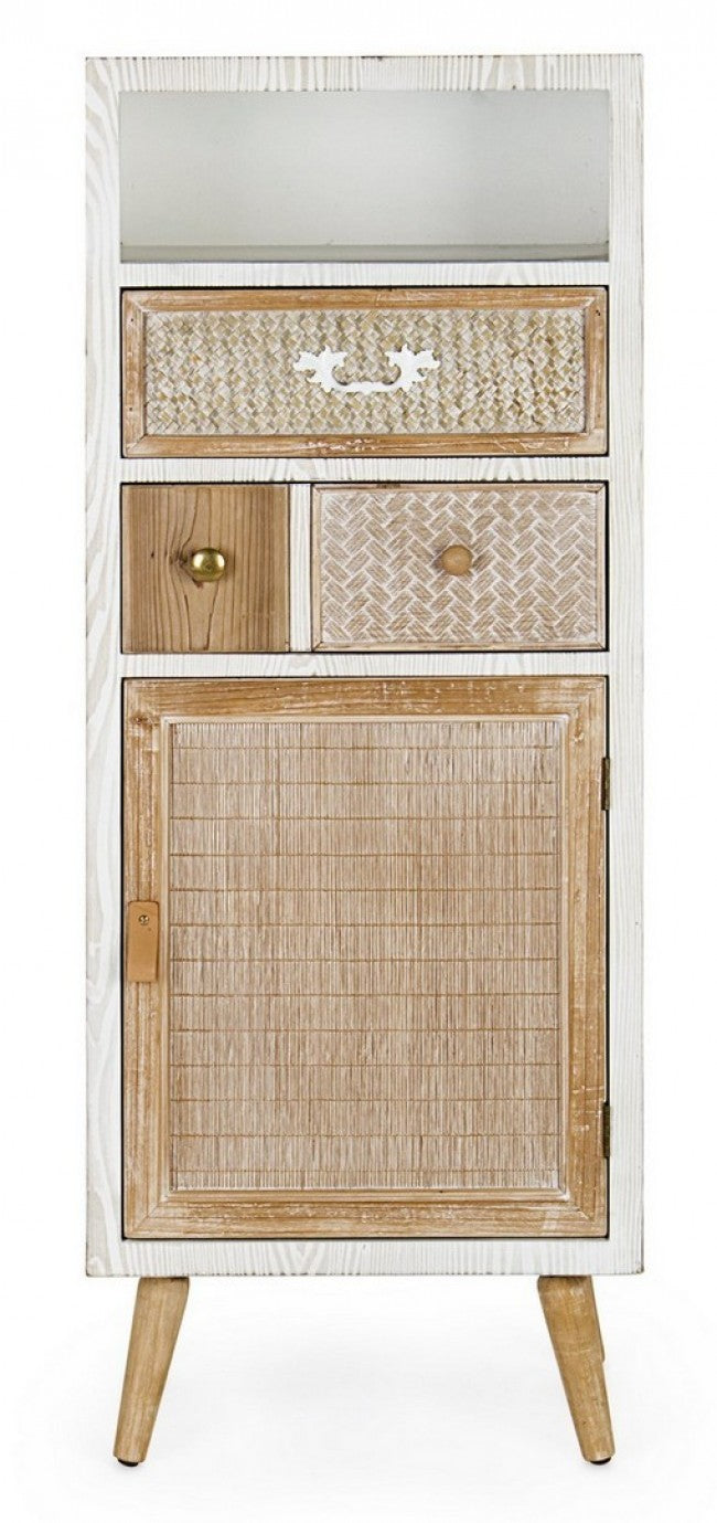 Armoire Eloise 1 porte 2 tiroirs en bois naturel 48x35x121h cm