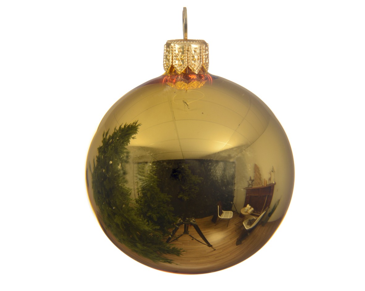 Boule de Noël en verre, couleur or brillant, 15 cm