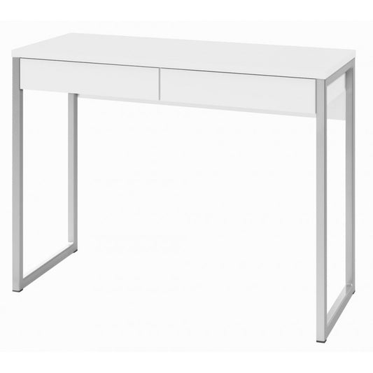 Bureau laqué blanc peu encombrant 102 x 40 x 77 h cm