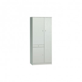 Armoire polyvalente avec trois portes et un tiroir Blanc 77x34x h183 cm