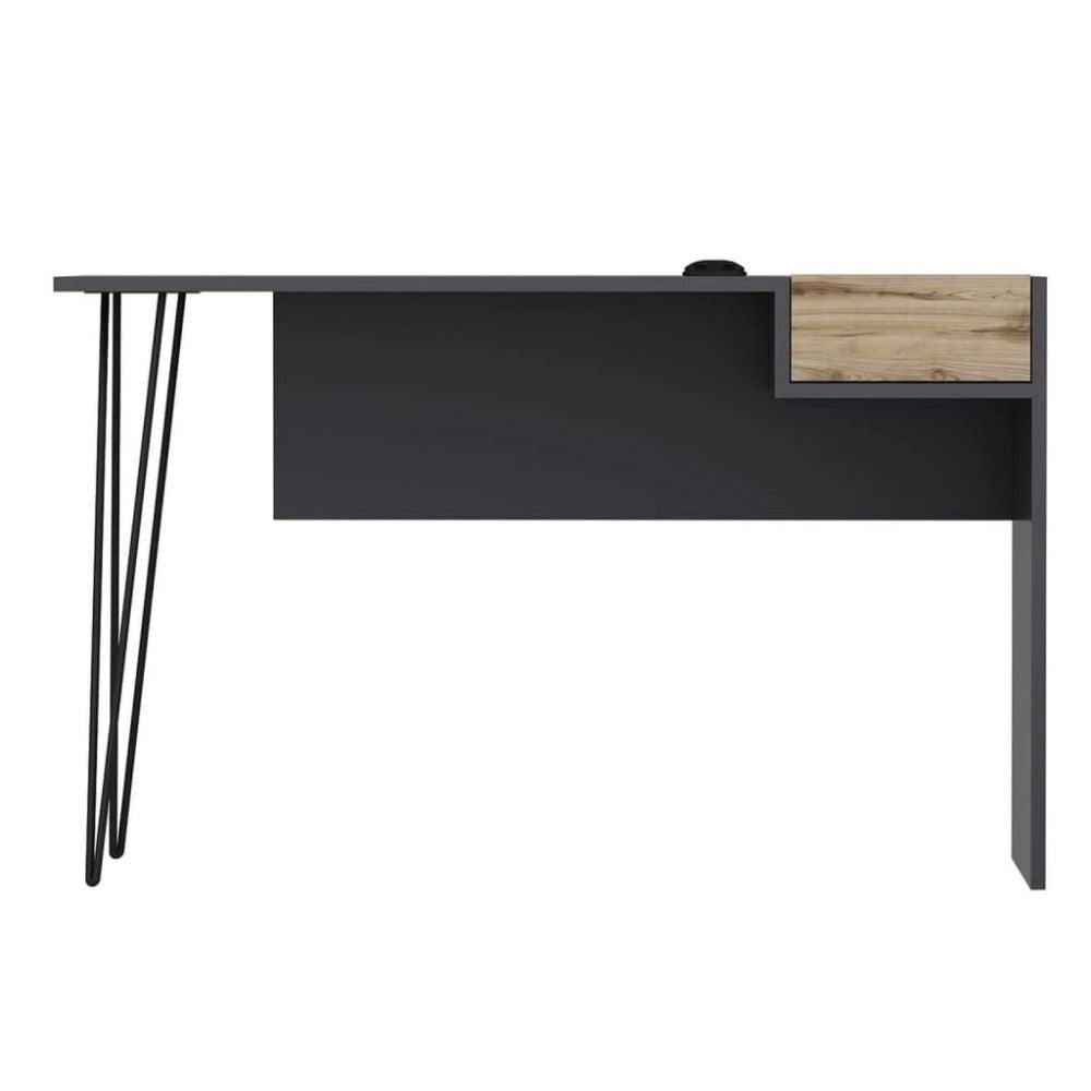 Bureau Candy noyer anthracite ports usb 121x45