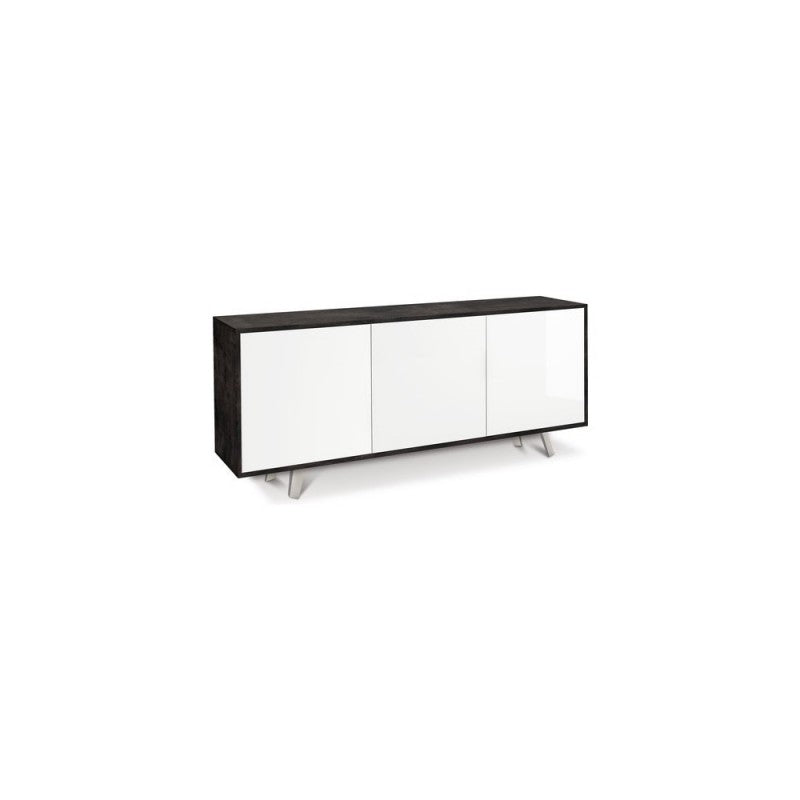 Buffet trois portes Noir Blanc Brillant 177x41x h74 cm