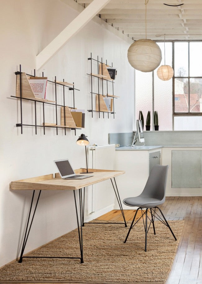 Bureau vintage District en bois et métal