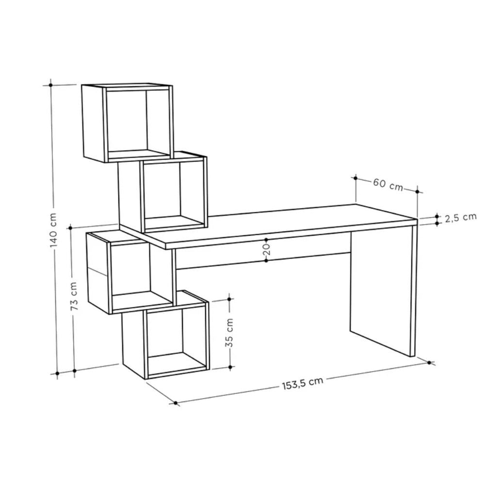 Bureau avec bibliothèque Balance des blancs