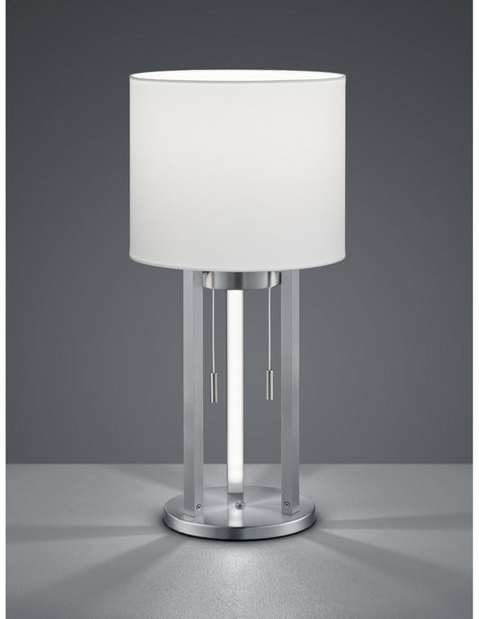 Lampe de Table Tandori Abat-jour Nickel Blanc Ø25 cm Trio Lighting