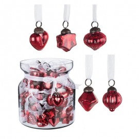 LIVELY Décoration pendentif de Noël en verre rouge 1 pièce