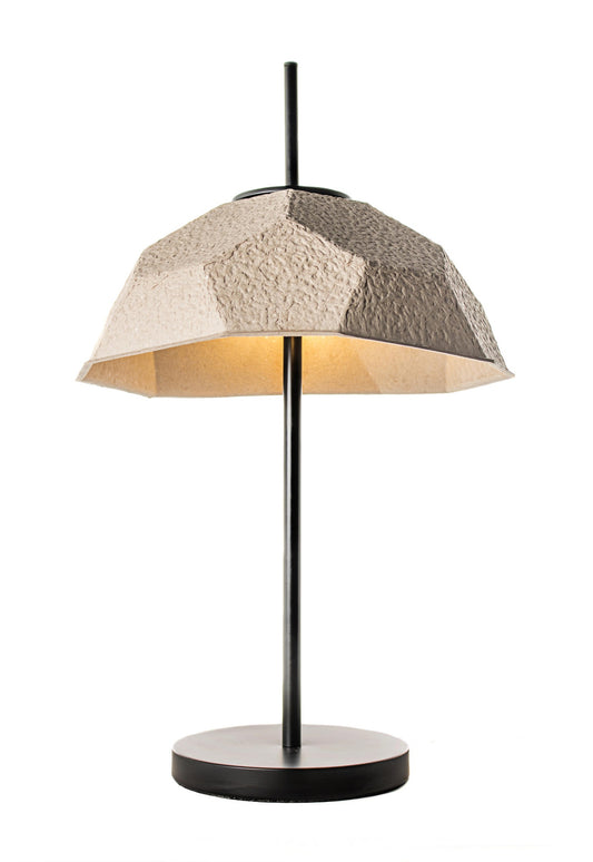 Lampe de table abat-jour en carton recyclé gris tourterelle D37xP37x60h cm