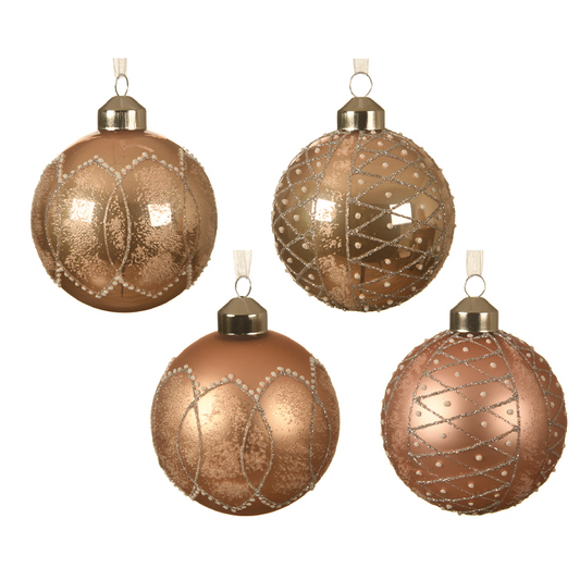 Boule de Noël en verre marron assortie Ø8 cm