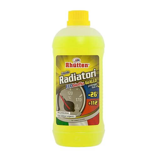 Rutthen Liquide Antigel pour Radiateurs de Voiture Jaune -26° +112° Ecobioflu 1 Lt