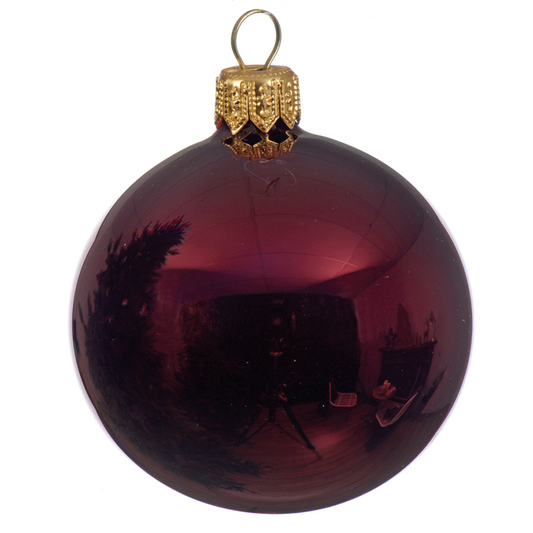 Boule de Noël rouge foncé brillant Ø7 cm