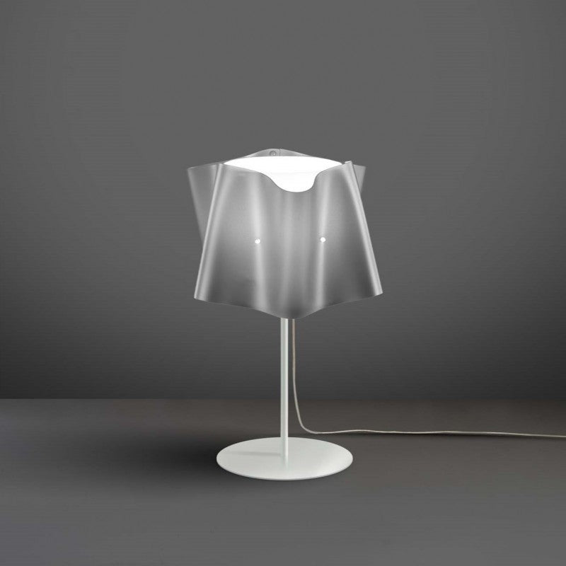 Lampe de table avec pied et tige en métal FOLIO Abat-jour Argent diamètre 25x h37 cm