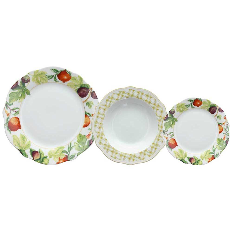 Service De Table 18 Pièces Florence Porcelaine Multicolore