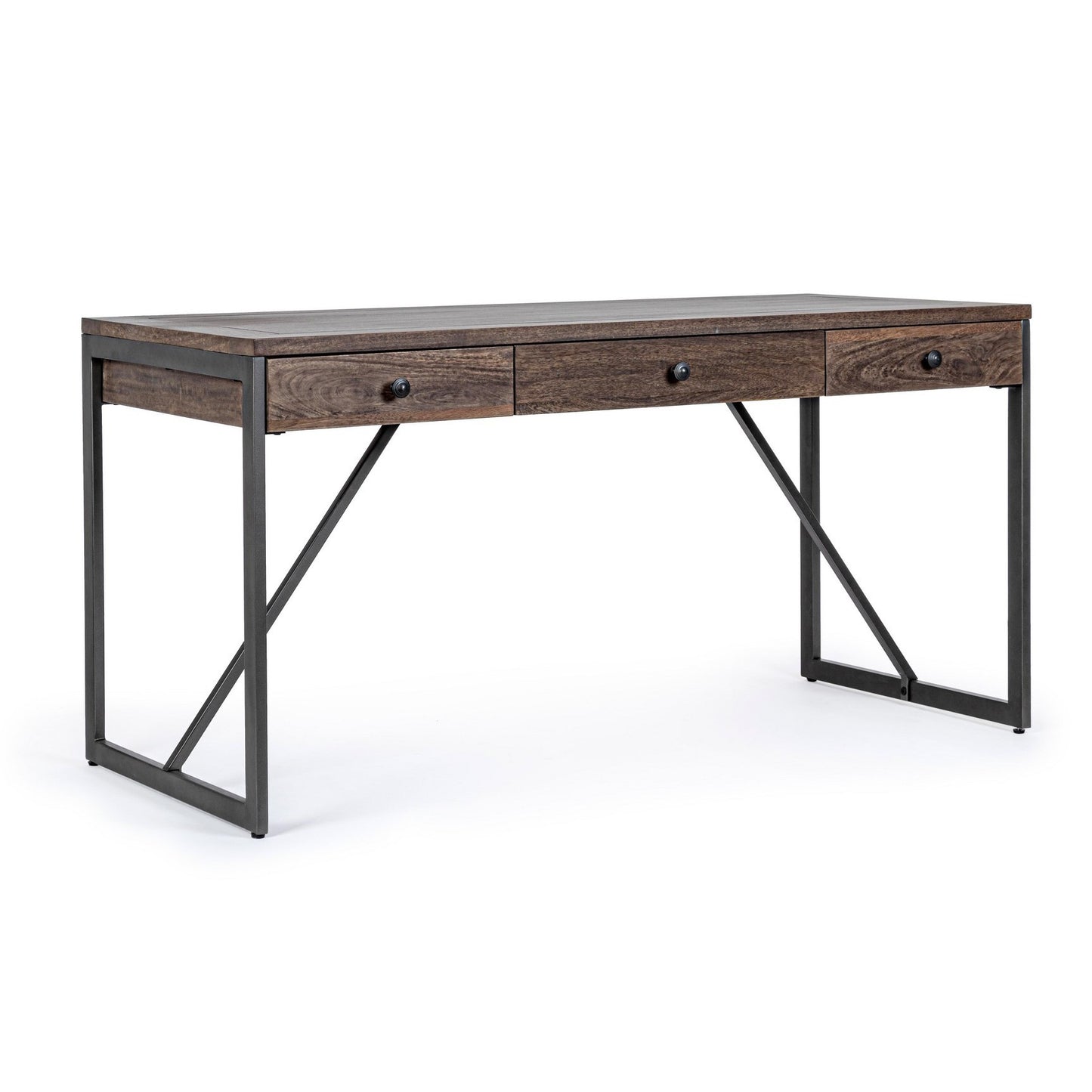 Bureau 3 tiroirs style industriel Calixte 153x66 cm